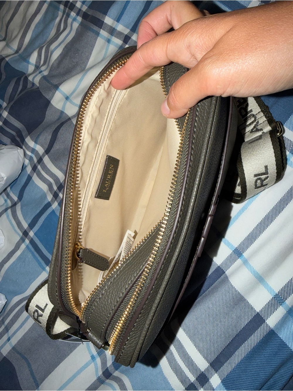 Brand New Lauren Ralph Lauren Crossbody Bag – Dark Olive (Tags Attached) - Picture 6 of 12
